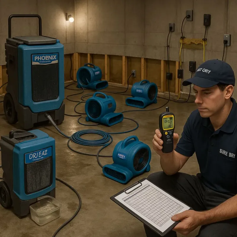 Structural Drying and Dehumidification process in Exton, PA